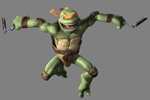 Foto do personagem Michelangelo do desenho Tartarugas Ninjas